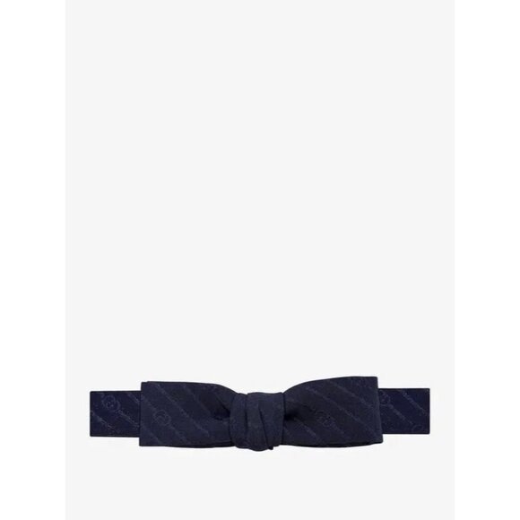 NWT GUCCI Bowtie Bow Tie Blue GG Silk 100% Authentic - Picture 1 of 10